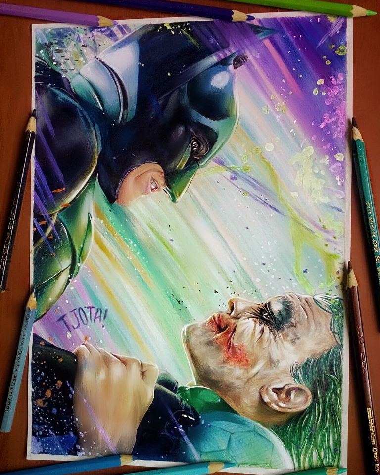 768x960 Batman Vs Joker Drawing - Batman Vs Joker Drawing