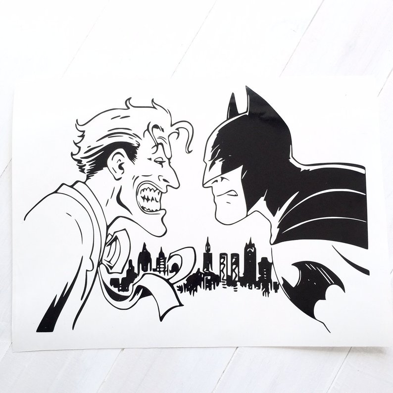 794x794 diy vinyl decal batman vs joker choose vinyl color laptops etsy - Batman Vs Joker Drawing