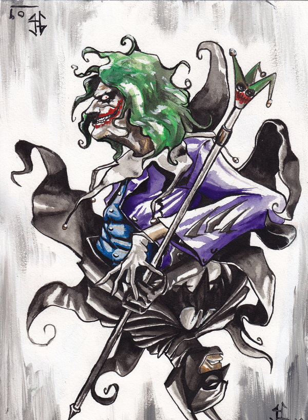 600x817 Artists Observethe Joker And Harleyquinn - Batman Vs Joker Drawing