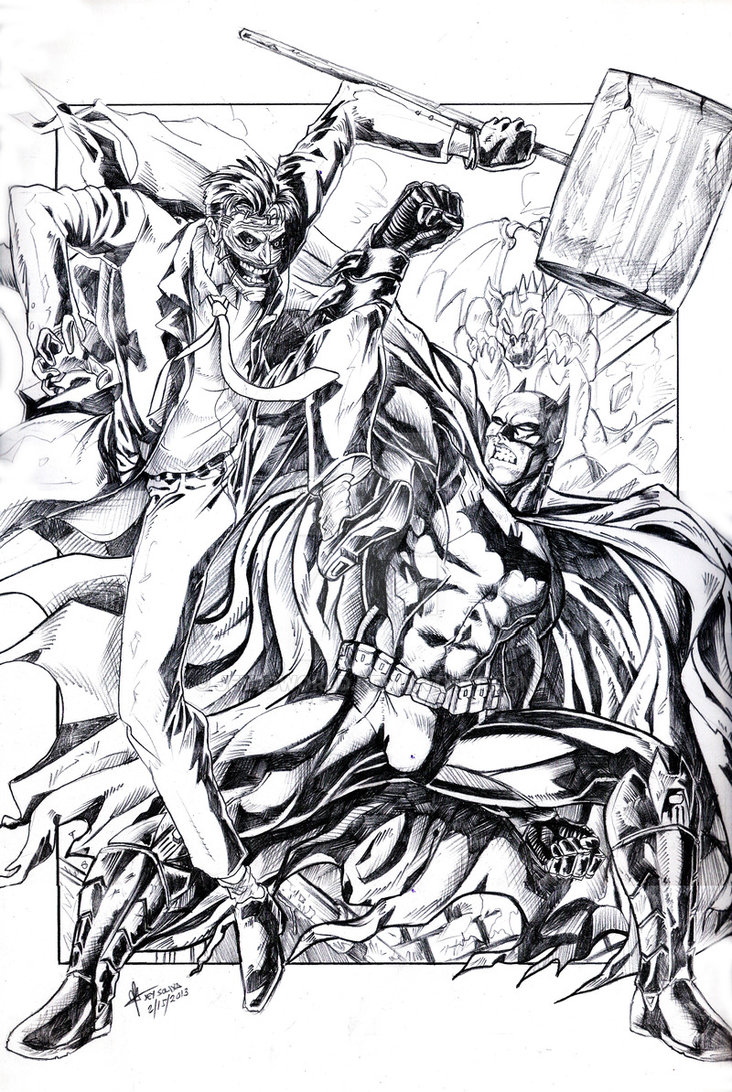 732x1092 The Batman Vs The Joker - Batman Vs Joker Drawing