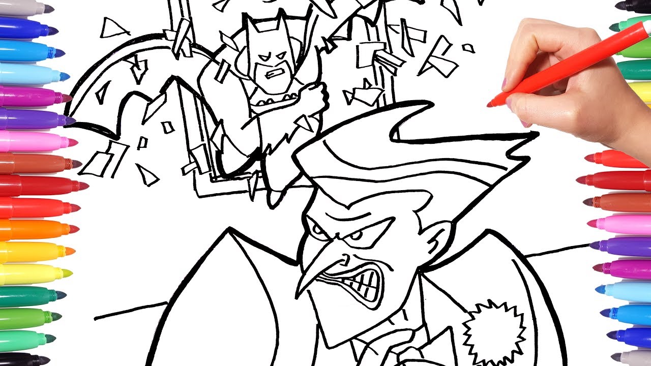 1280x720 batman vs joker coloring pages how to draw batman and joker - Batman Vs Joker Drawing