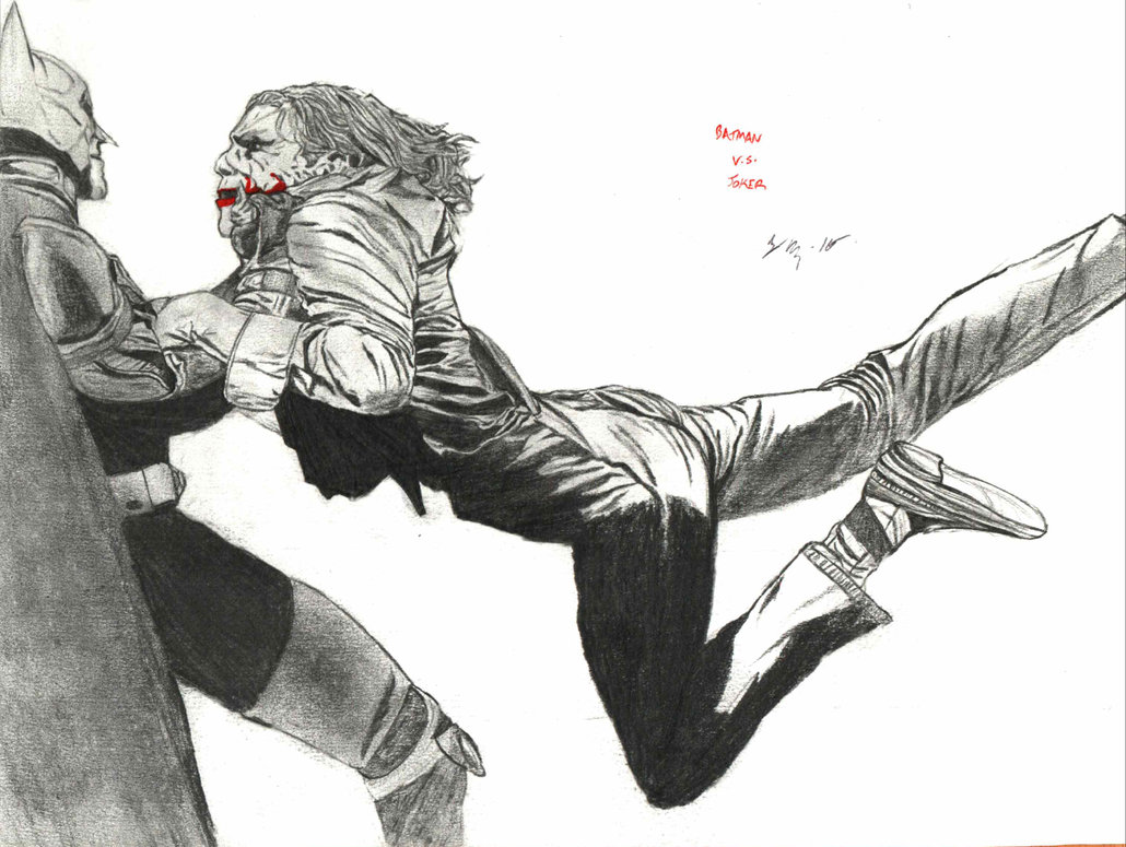1030x775 Batman Vs Joker Drawing Art Drawing Skill - Batman Vs Joker Drawing
