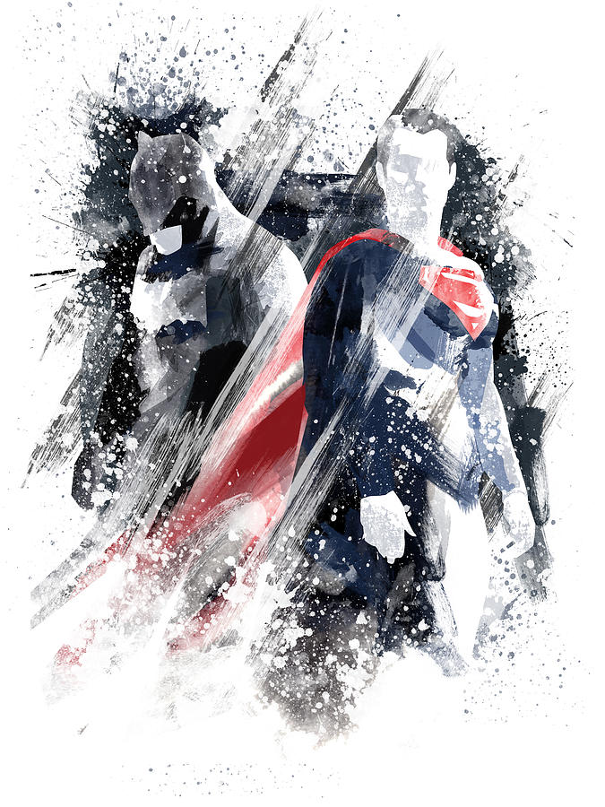 675x900 Batman V Superman Poster Painting - Batman Vs Superman Drawing