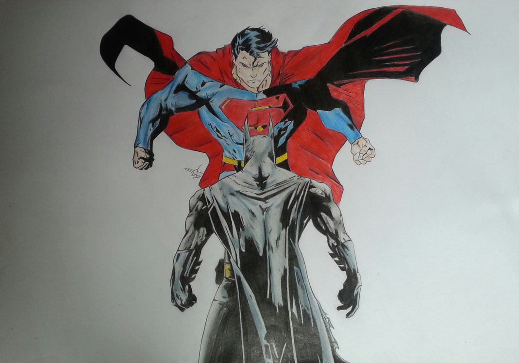1069x748 Batman Vs Superman Drawing Pics Drawing Skill - Batman Vs Superman Drawing