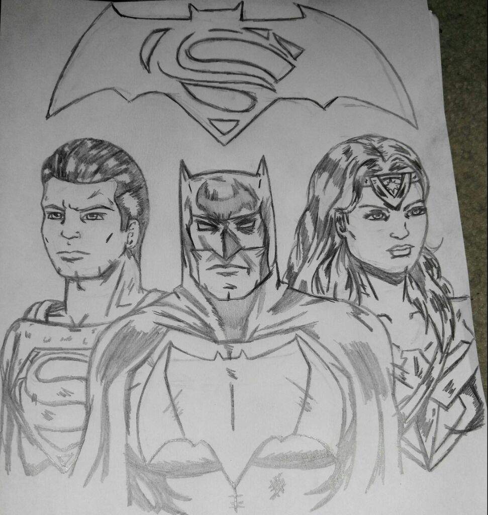 971x1024 Batman V Superman Dawn Of Justice Dceu Trinity Drawing Comics Amino - Batman Vs Superman Drawing