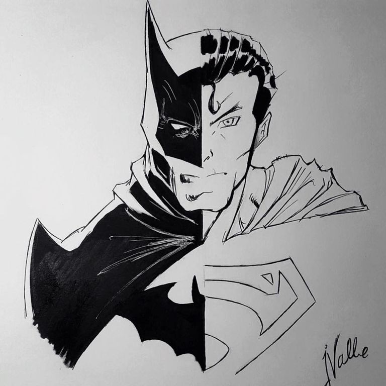768x768 Batman Vs Superman Juan Antonio Garcia Vallecillos - Batman Vs Superman Drawing