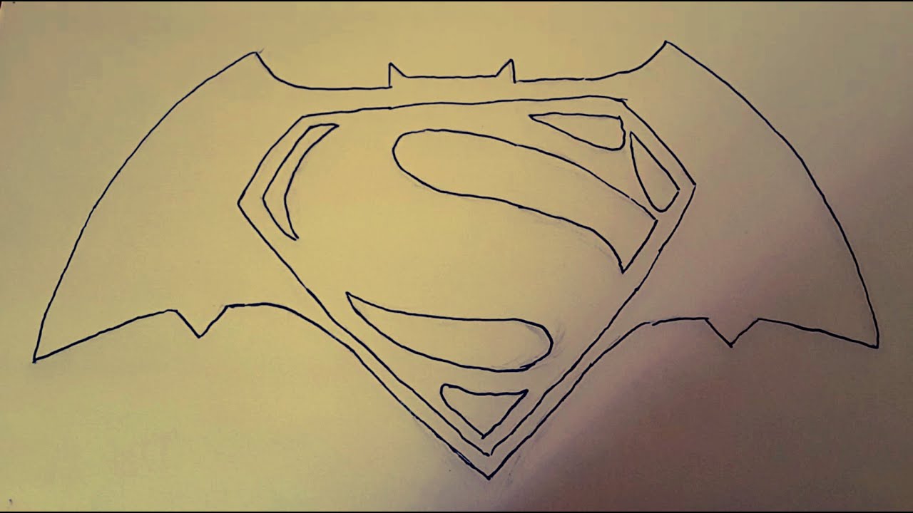 1280x720 How To Draw Batman Vs Superman Logo - Batman Vs Superman Logo Drawing