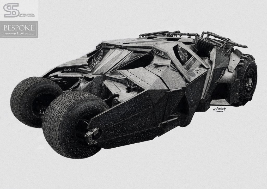 1024x725 batman tumbler drawing - Batmobile Drawing