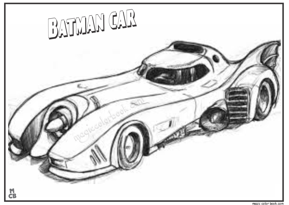 990x703 Batman Drawing Car For Free Download - Batmobile Drawing