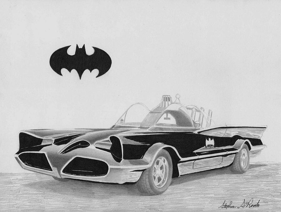 900x679 Batmobile Classic Car Art Print Drawing - Batmobile Drawing