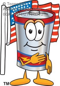 208x300 Clipart Cartoon Battery And The American Flag - Battery Drawing