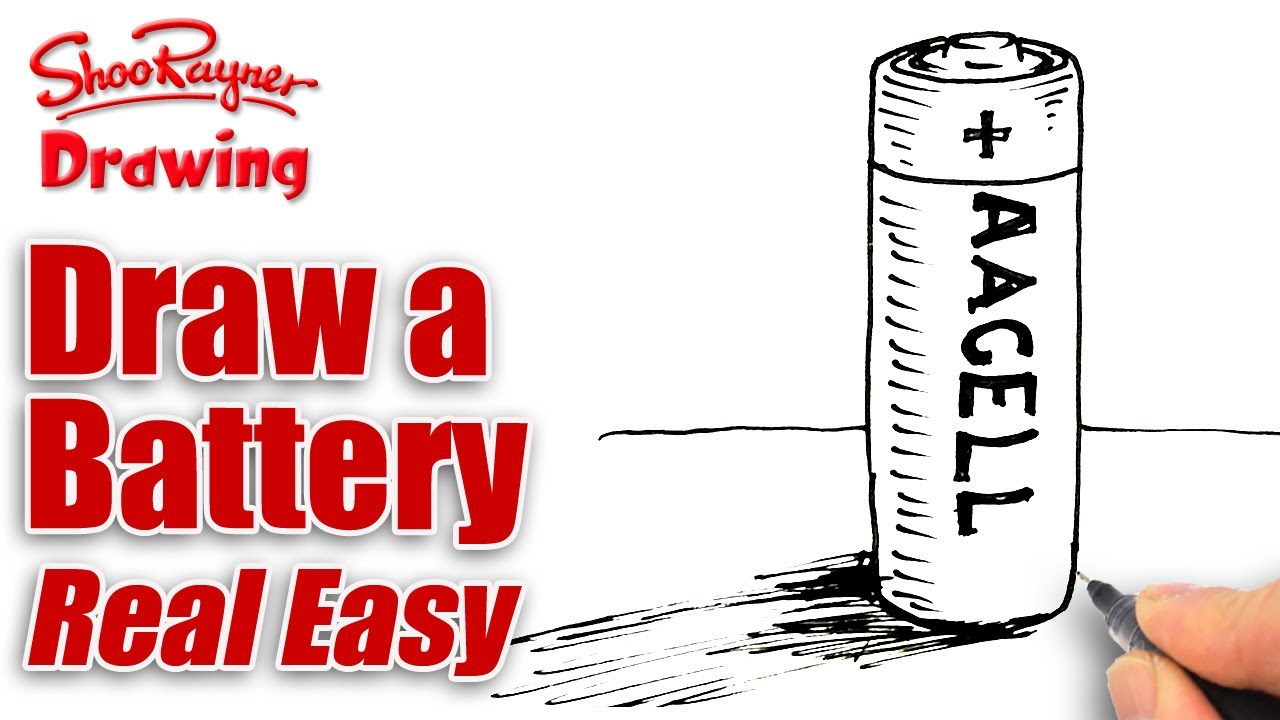 1280x720 How To Draw A Battery Real Easy - Battery Drawing