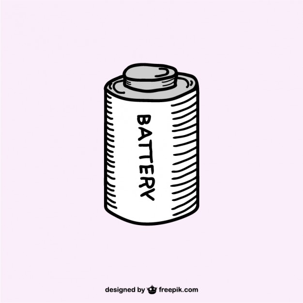 626x626 Sketched Battery Vector Free Download - Battery Drawing
