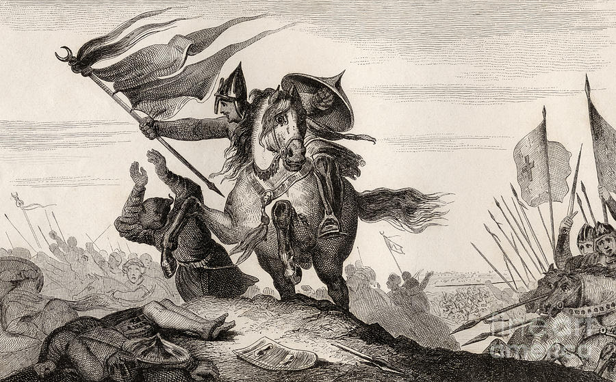 900x559 french knight in battle drawing - Battle Drawing