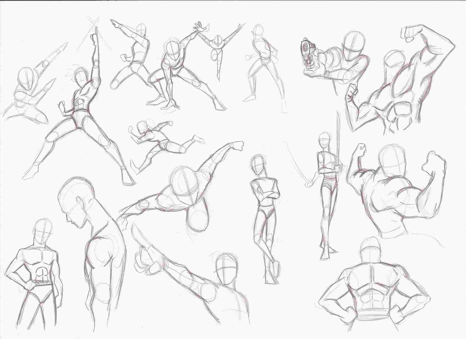 1900x1383 Fighting Pose Drawing Reference Drawing Fine Art - Battle Poses D...