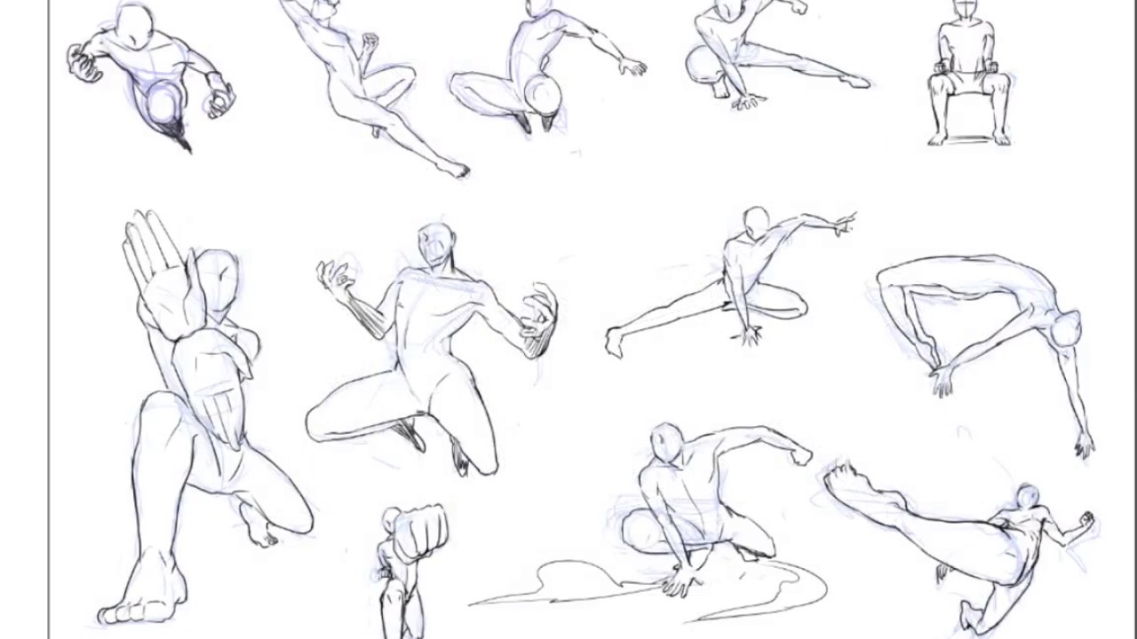 1280x720 dynamic drawing fighting for free download - Battle Poses Drawing.