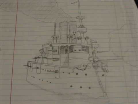480x360 old us battleship drawing - Battleship Drawing