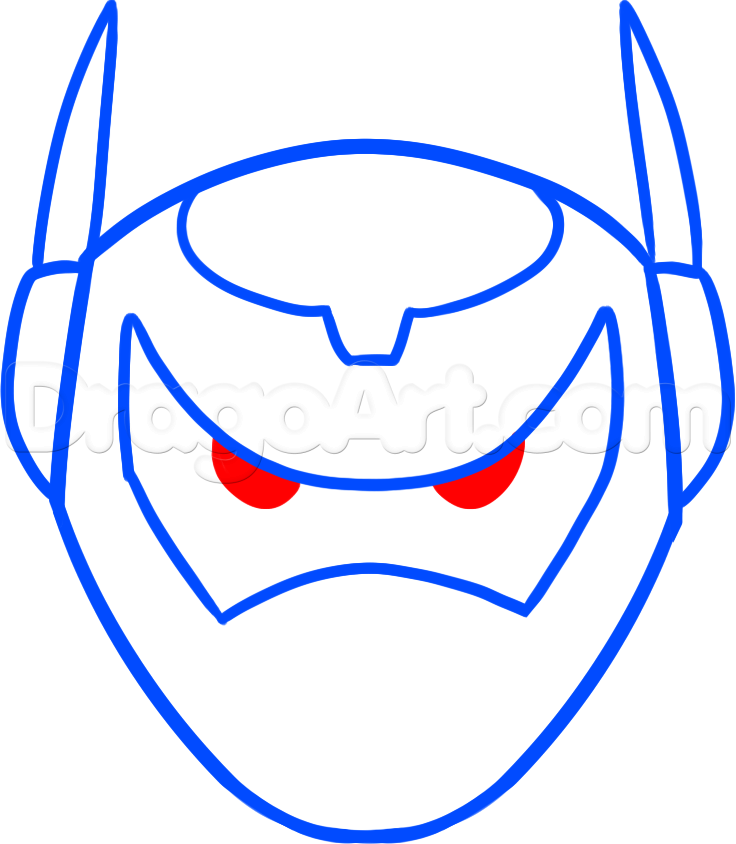 736x844 How To Draw Armored Baymax Easy, Step - Baymax Drawing