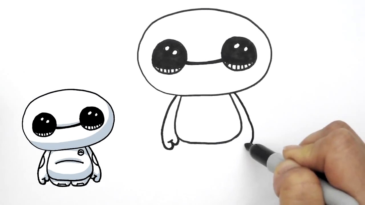 1280x720 How To Draw Baymax Cute From Big Hero - Baymax Drawing