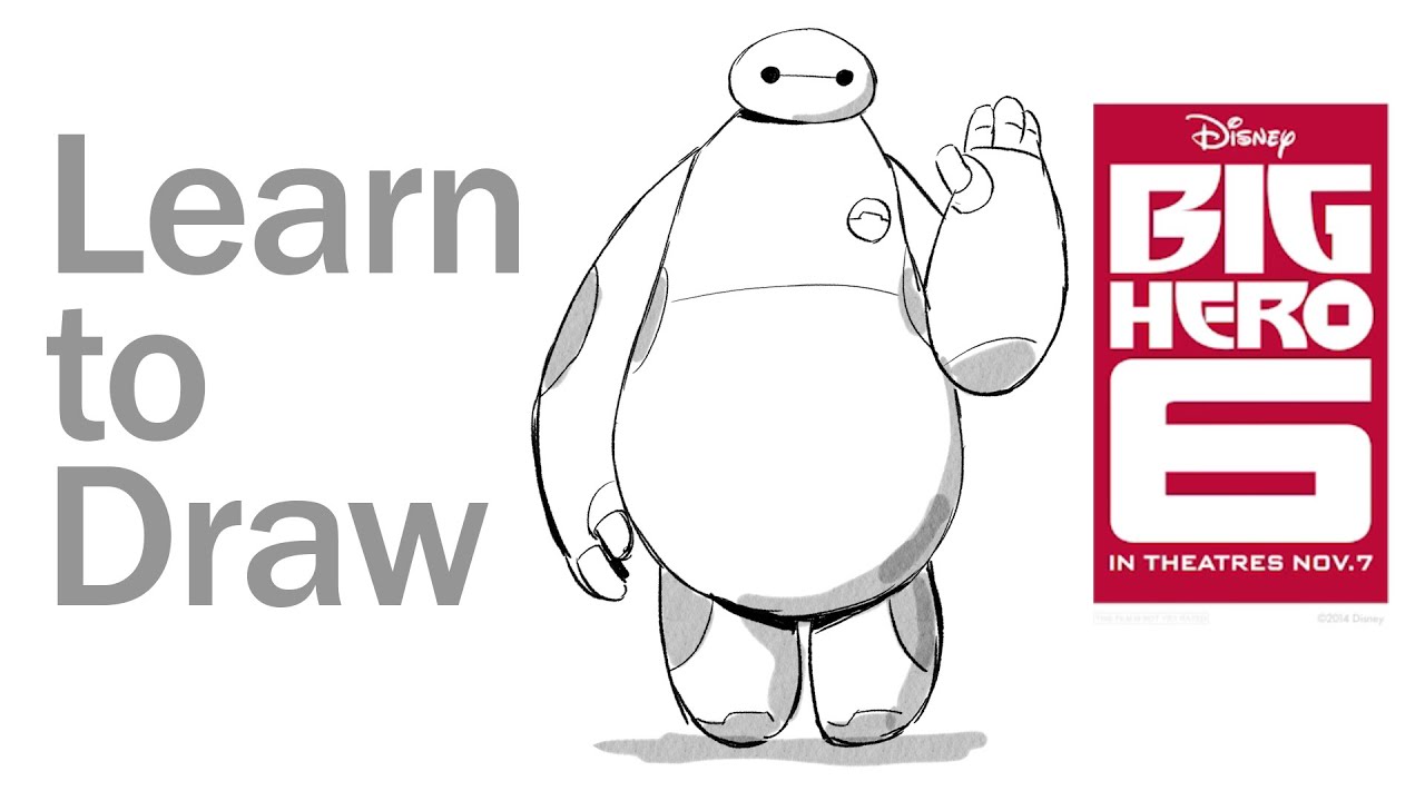 1280x720 How To Draw Baymax From Big Hero - Baymax Drawing