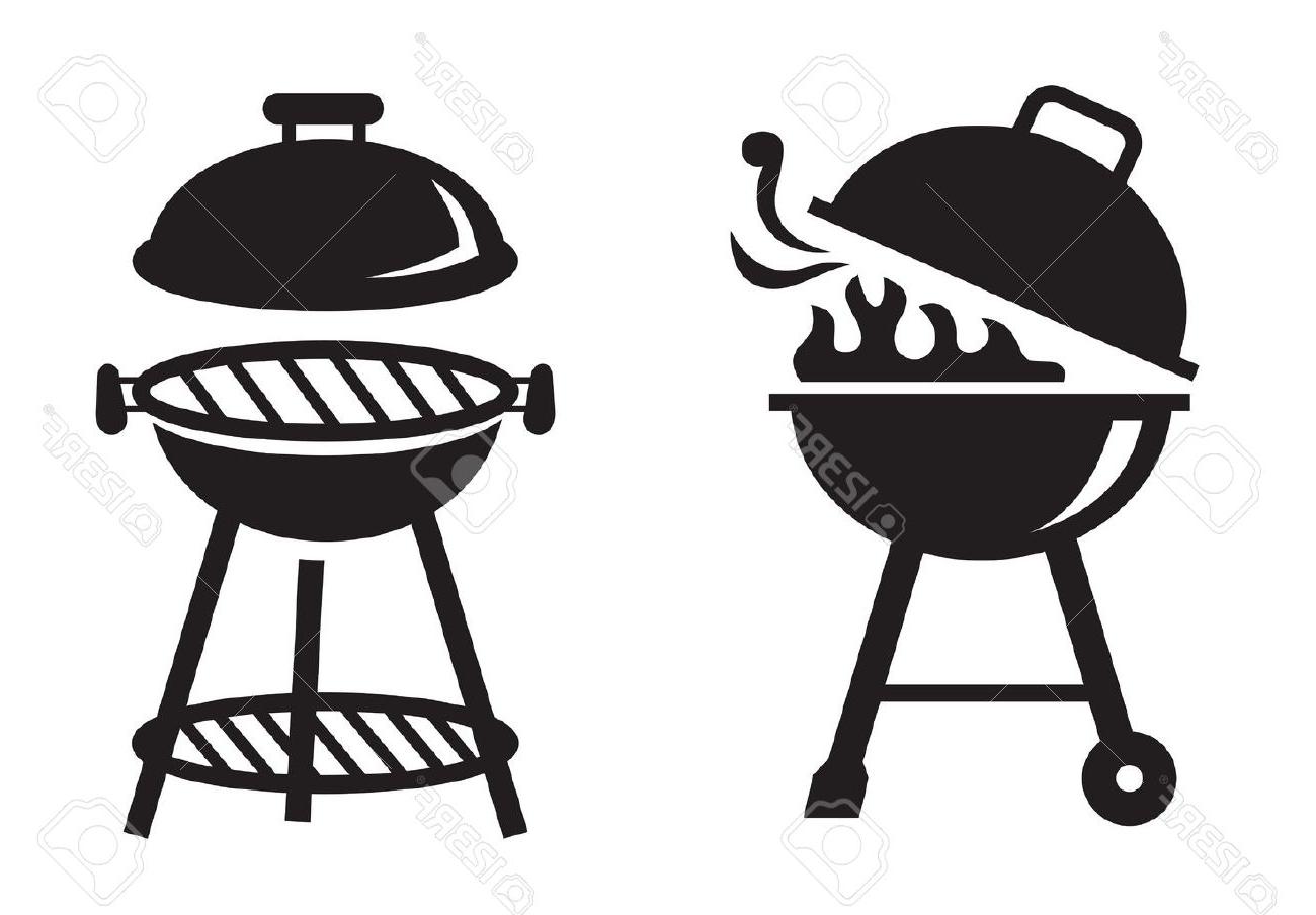 1300x904 top vector black bbq grill icons on white background drawing - Bbq Drawing