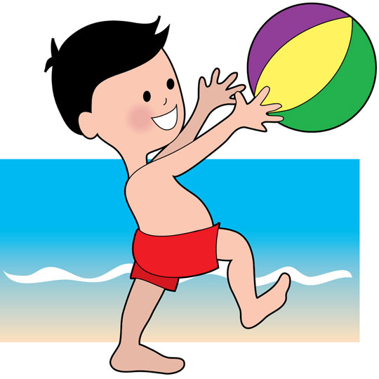 540x540 Boy Playing With Beach Ball - Beach Ball Drawing