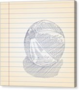 163x186 Beach Ball Drawing On Lined Paper Acrylic Print - Beach Ball Drawing