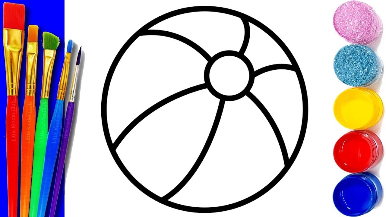 1280x720 Beach Ball Drawing And Coloring With Glitters Learn Colors Learn - Beach Ball Drawing