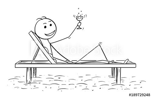500x325 cartoon stick man drawing conceptual illustration of successful - Beach Cartoon Drawing