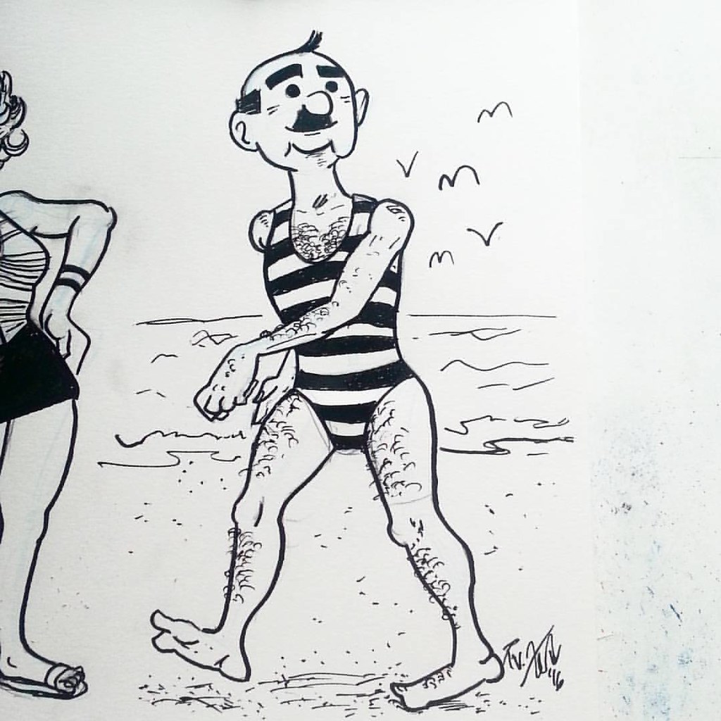 1024x1024 continuing my loomis studies with a stroll along the beach - Beach Cartoon Drawing