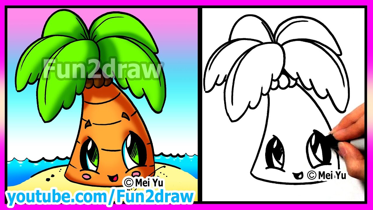 1280x720 How To Draw Summer Cartoons - Beach Cartoon Drawing