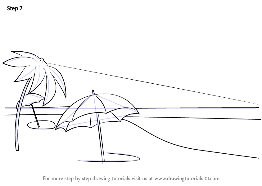 844x598 Step - Beach Cartoon Drawing