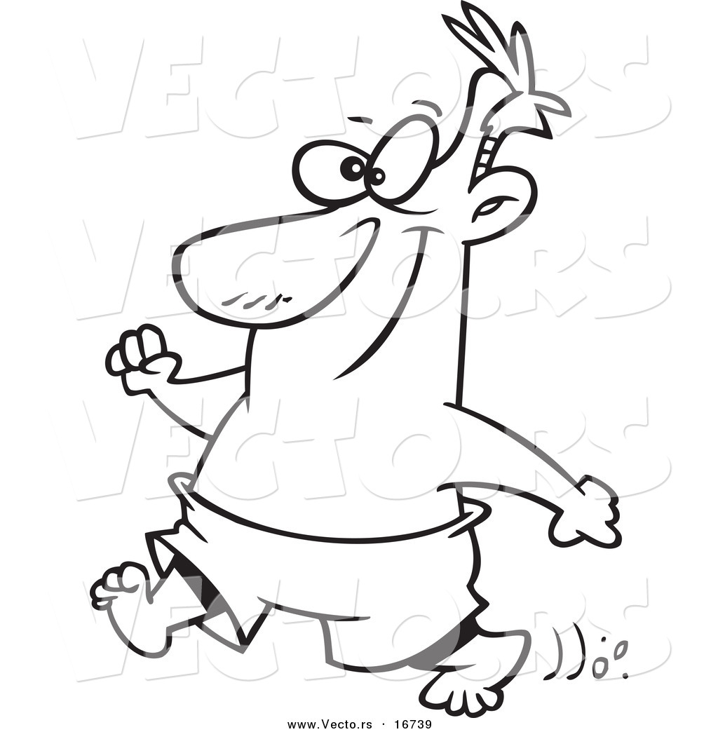 1024x1044 Vector Of A Cartoon Happy Man Strolling On A Beach - Beach Cartoon Drawing