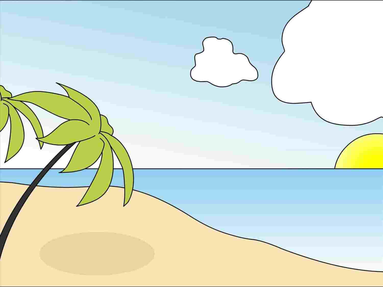 Beach Cartoon Drawing at Explore collection of