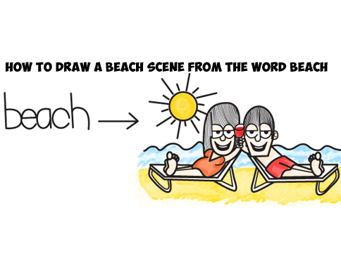484x360 How To Draw Cartoon Beach Archives - Beach Cartoon Drawing