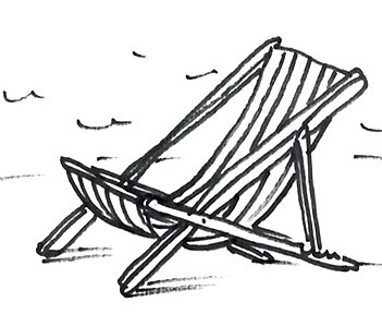 351x288 how to draw a deck chair real easy shoo rayner author - Beach Chair Drawing