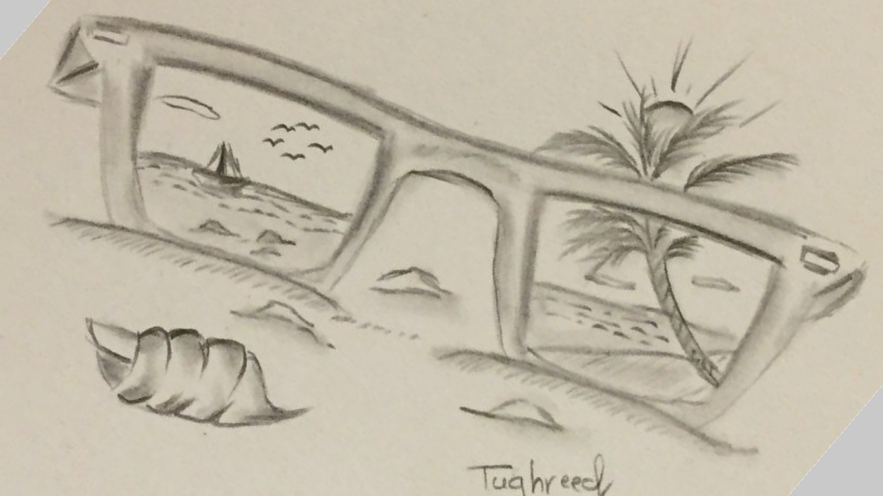 1280x720 How To Draw A Scenery Of Sea Beach With Pencil Step - Beach Drawing