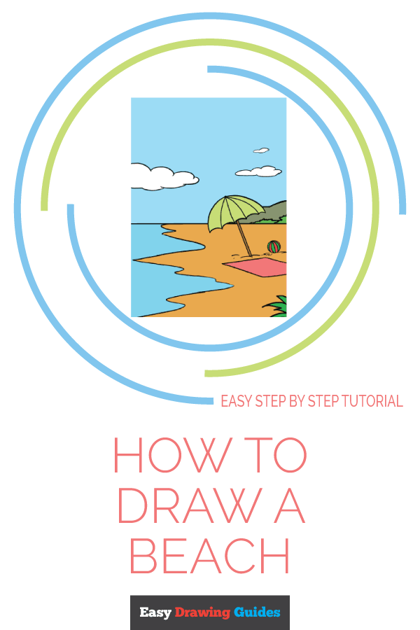 600x900 How To Draw A Beach - Beach Drawing Easy