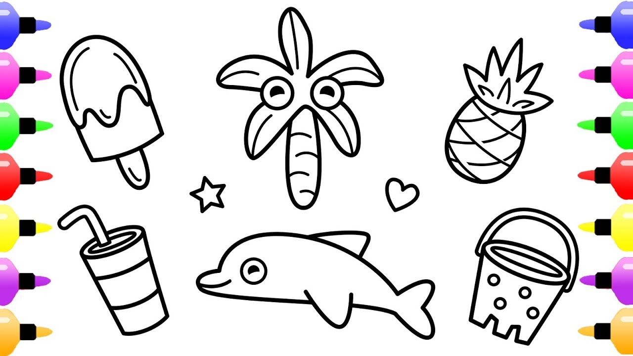 1280x720 Expert Coloring Pictures Of Toys How To Draw For Kids Beach - Beach Drawing For Kids