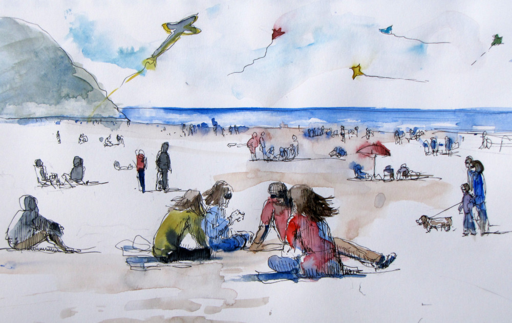 1000x631 Drawing - Beach Drawing Images