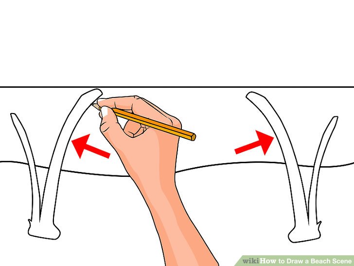 728x546 How To Draw A Beach Scene Steps - Beach Drawing Images