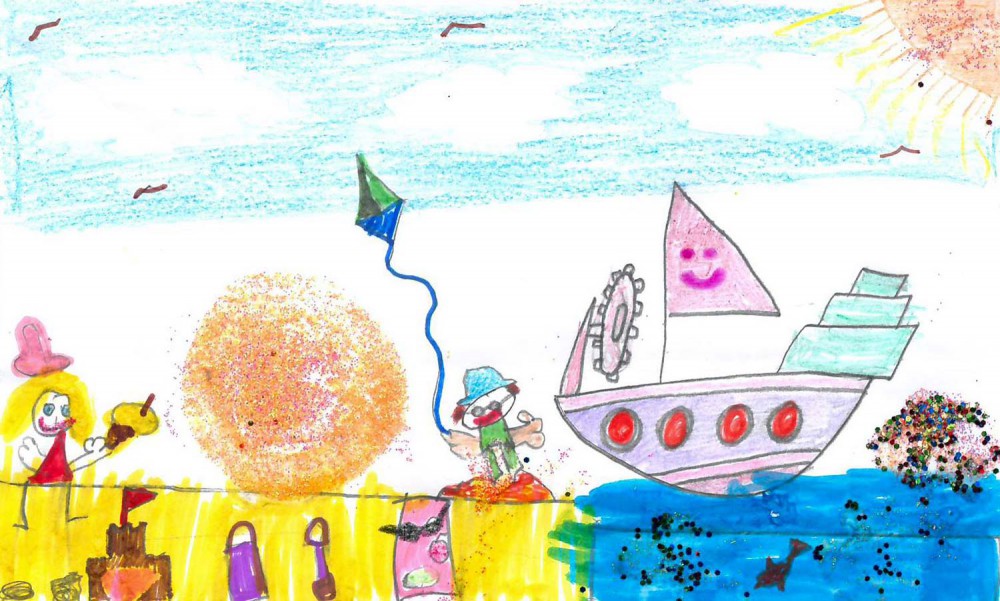 1000x601 Life's A Beach For Winner Of Children's Drawing Competition - Beach Drawing Images