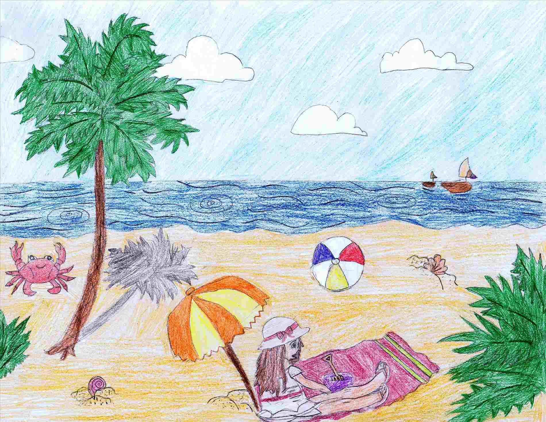 How To Draw A Romantic Beach Scene | Images and Photos finder