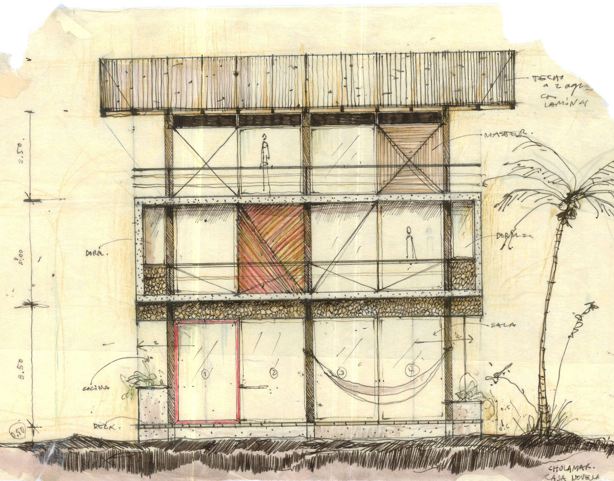 2000x1566 Gallery Of Guatemala Beach House Christian Ochaita + Roberto - Beach House Drawing