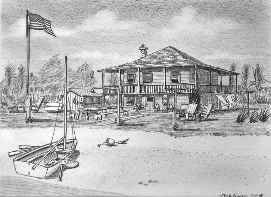 900x657 Uncle Edgar S Willoughby House Drawing - Beach House Drawing