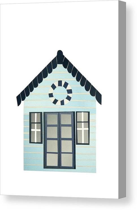 484x740 Beach Hut Canvas Print Canvas Art - Beach Hut Drawing