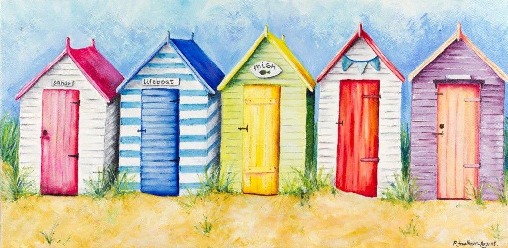 1024x500 beach hut drawing art in beach huts art, art, beach - Beach Hut Drawing