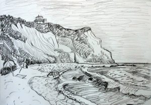 300x210 pencil drawings of the beach beach view pencil drawing - Beach Pencil Drawing