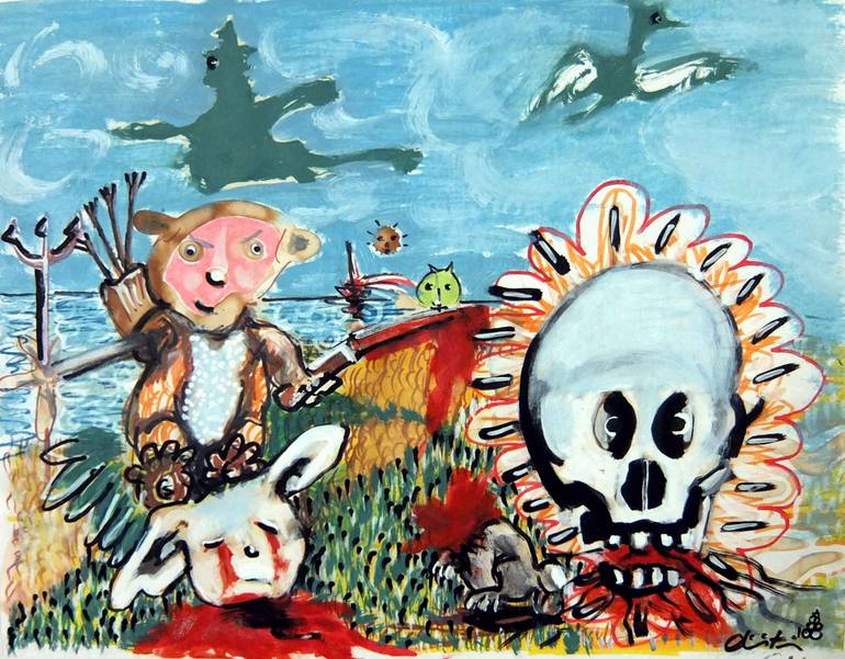 770x601 Beach Scene And Skull Drawing - Beach Scene Drawing