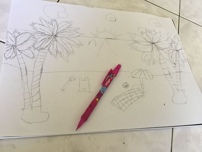 670x503 How To Draw A Beach Scene Steps - Beach Scene Drawing